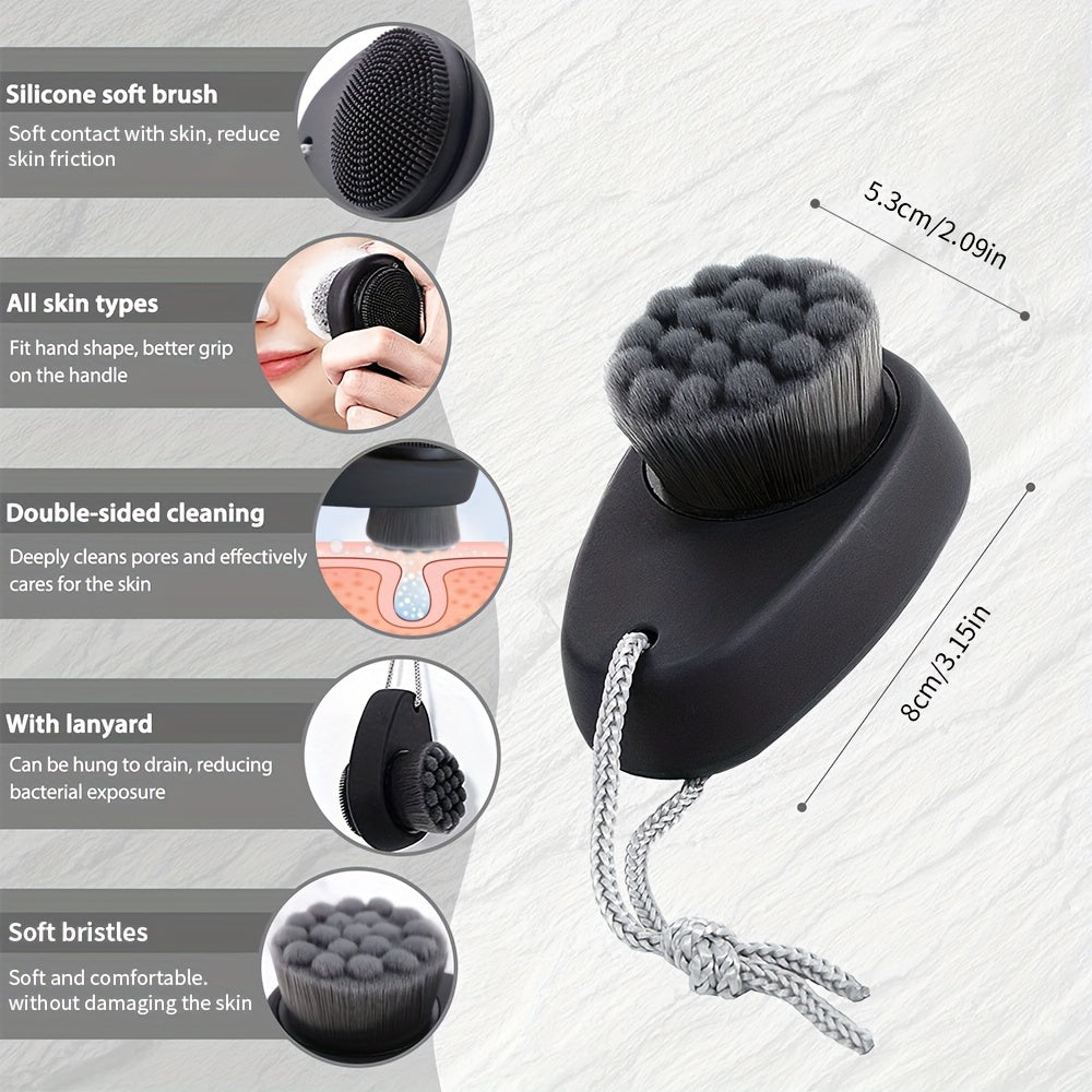 2-in-1 Dual-Sided Silicone Facial Cleansing Brush